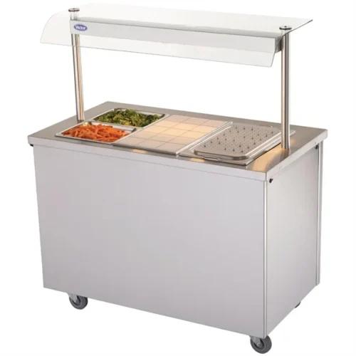 New Victor BM30MSG 3 x 1/1 GN Bain Marie & Hot Cupboard With Heated Overgantry, On Wheels