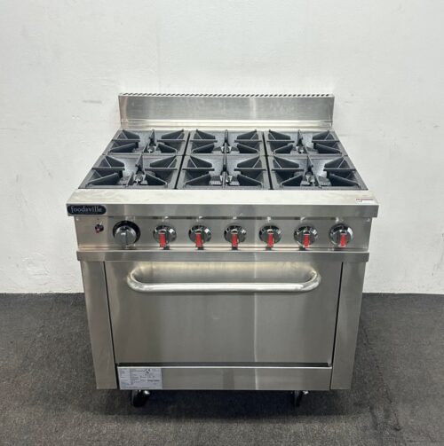 New Foodsville 6 Ring Gas Cooker & Oven, On Wheels