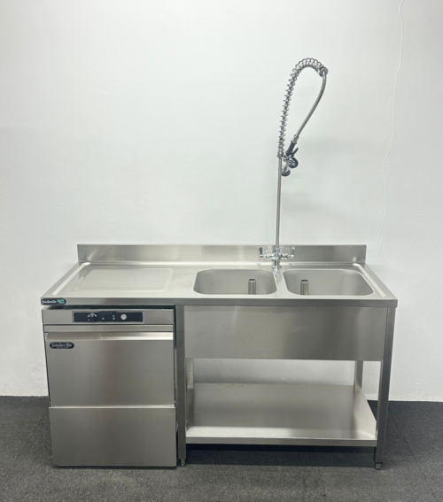 New Foodsville Undercounter Dishwasher/Glasswasher, With Double Sink & Shower Spray
