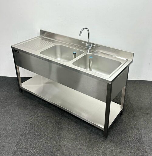 New Foodsville 1600mm Double Bowl Sink – Left Hand Drainer