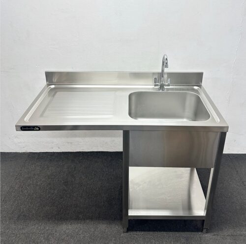 New Foodsville 1200mm Single Bowl Dishwasher Sink – Left Hand Drainer