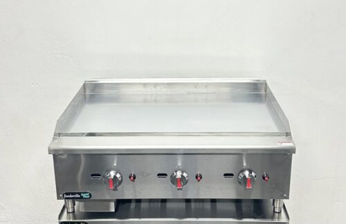 Hire To Purchase: New Foodsville 910mm Heavy Duty Chrome Top Countertop Gas Griddle