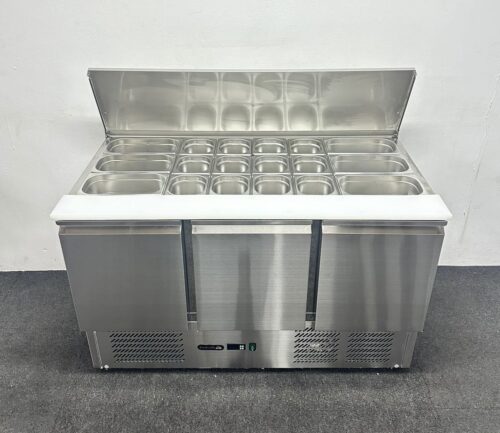 New Foodsville 1365mm 3 Door Saladette Counter Fridge
