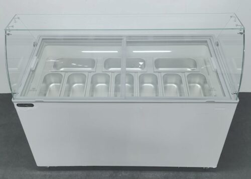 New Foodsville 10-Scoop Hard Ice Cream Display Cabinet, On Wheels