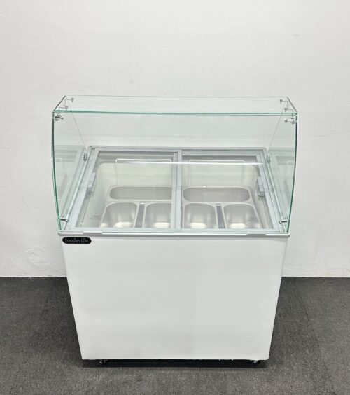 New Foodsville 6-Scoop Hard Ice Cream Display Cabinet, On Wheels