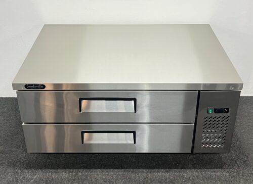 New Foodsville 1230mm Two Drawer Refrigerated Chef Base, On Wheels