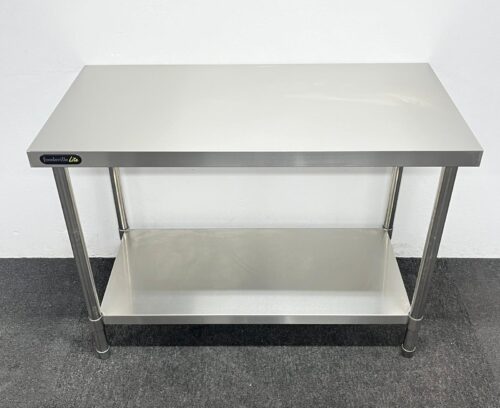 Hire: 1200mm Stainless Steel Centre Table With Undershelf