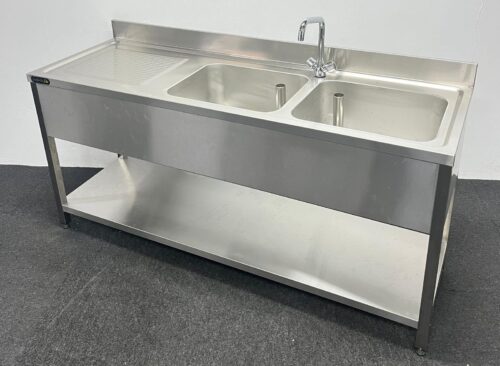 New Foodsville 1800mm Double Bowl Sink – Left Hand Drainer