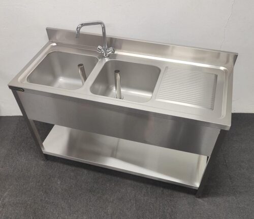 New Foodsville 1400mm Double Bowl Sink - Right Hand Drainer