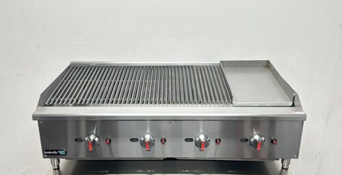 New Foodsville 1200mm 4 Burner Gas 3/4 Chargrill 1/4 Griddle