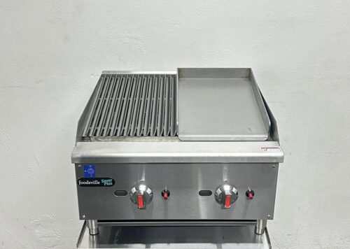 New Foodsville 600mm 2 Burner Gas 1/2 Chargrill 1/2 Griddle