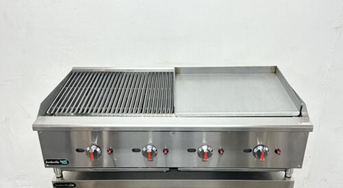 New Foodsville 1200mm 4 Burner Gas 1/2 Chargrill 1/2 Griddle