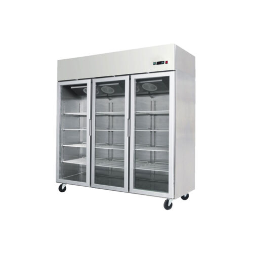 New Foodsville Upright Triple Glass Fronted Display Freezer, On Wheels