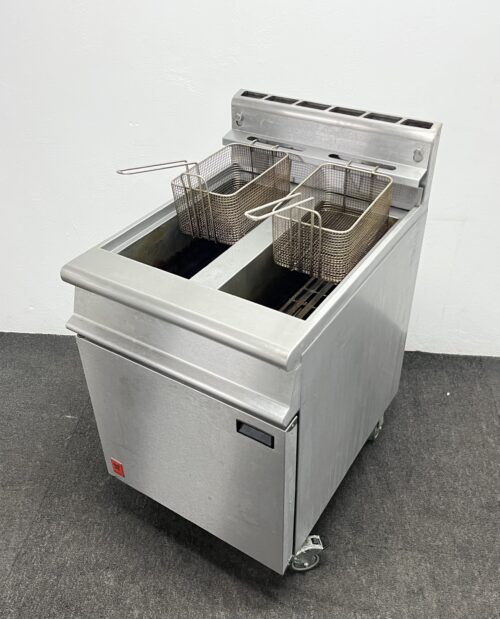 Used Falcon Dominator Twin Tank Twin Basket Gas Fryer, On Wheels