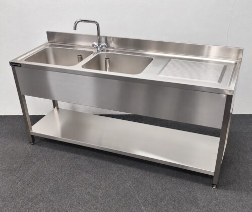 New Foodsville 1800mm Double Bowl Sink - Right Hand Drainer