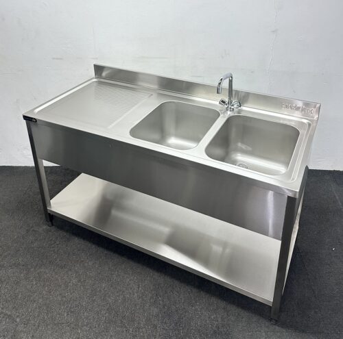 New Foodsville 1600mm Double Bowl Sink – Left Hand Drainer