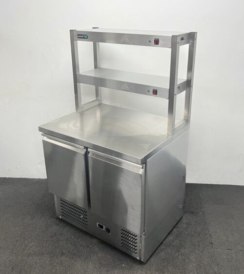 New Foodsville 2 Door Counter Worktop Fridge With Double Heated Overgantry