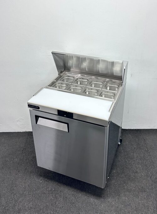 New Foodsville Slimline Single Door Pizza / Salad Prep Fridge, On Wheels
