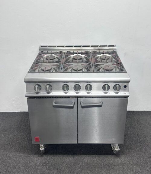 Used Falcon Dominator 6 Ring Gas Oven Range, On Wheels