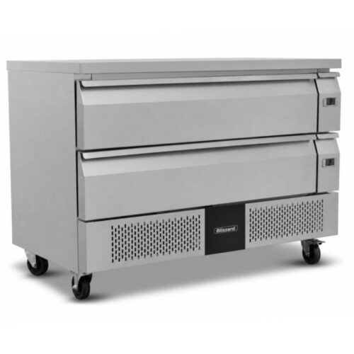 New Blizzard 905mm Two Drawer Chilled/Frozen Chef Base, On Wheels